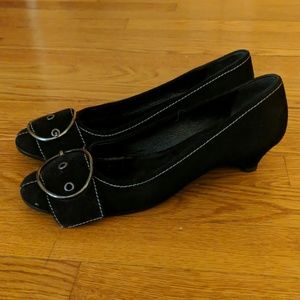 Black buckle heel Suede Miu Miu
